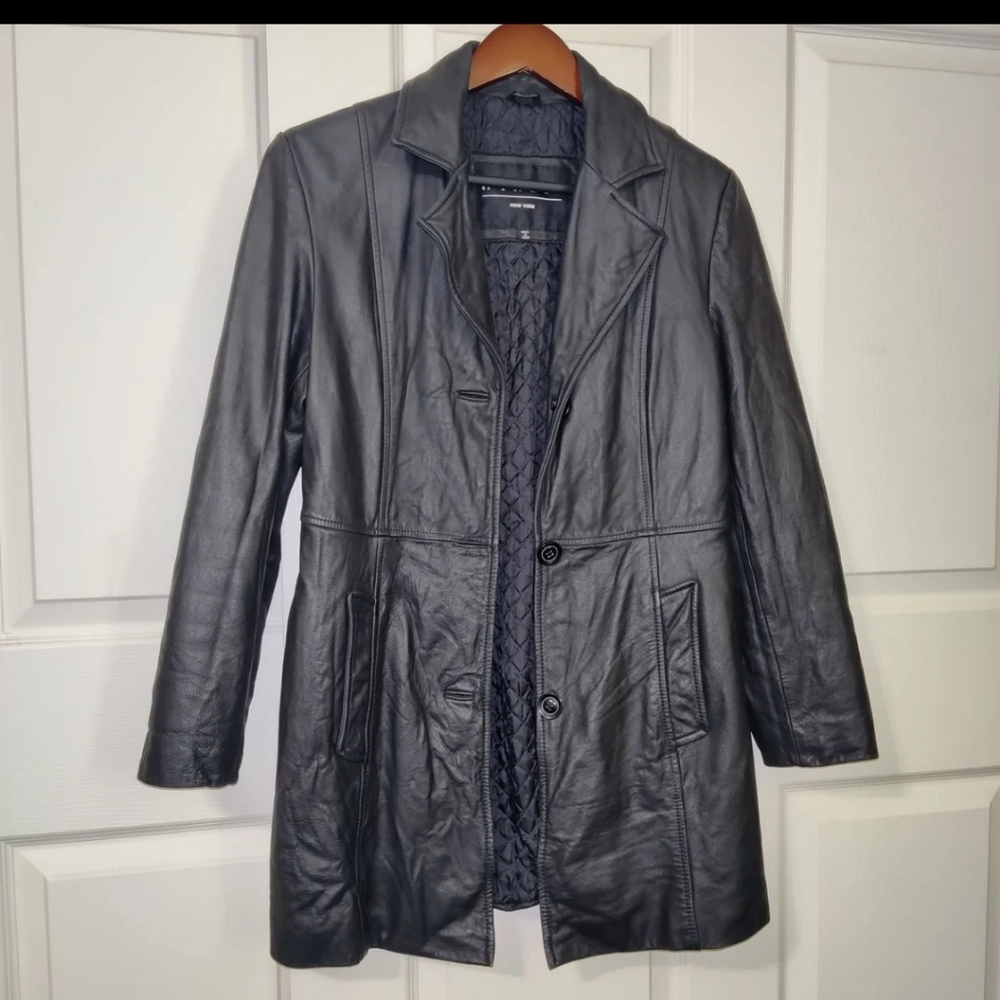 Vintage genuine Leather Coat dress